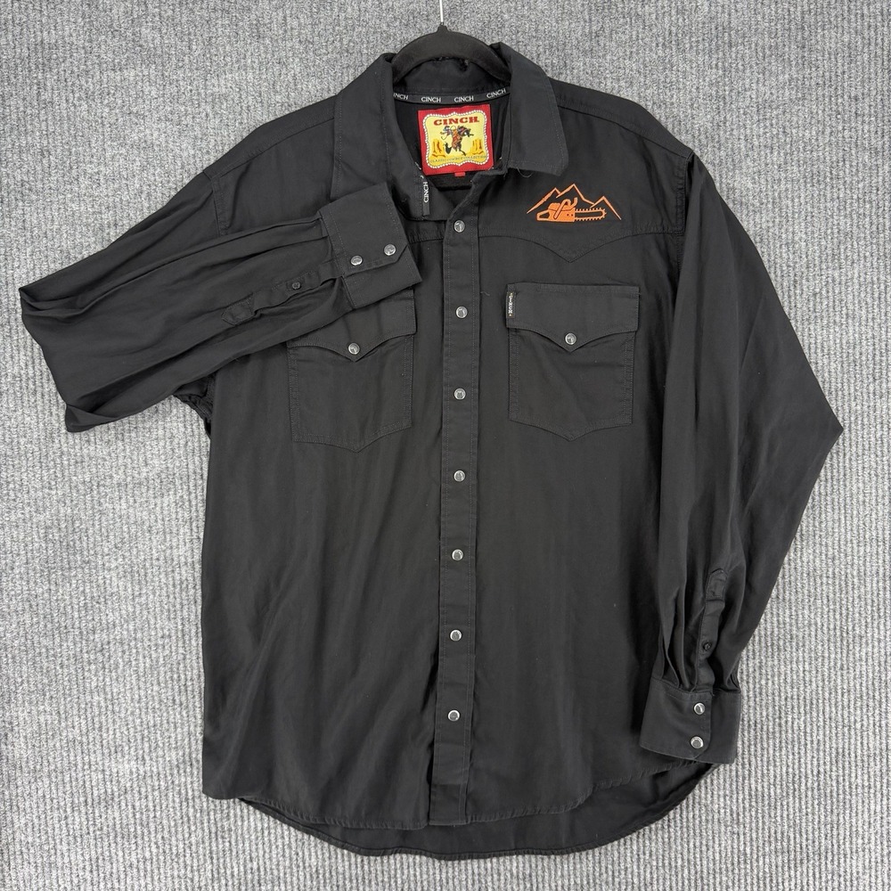 Cinch Classic Cowboy Edition mens pearl snap shirt Medium black long sleeve